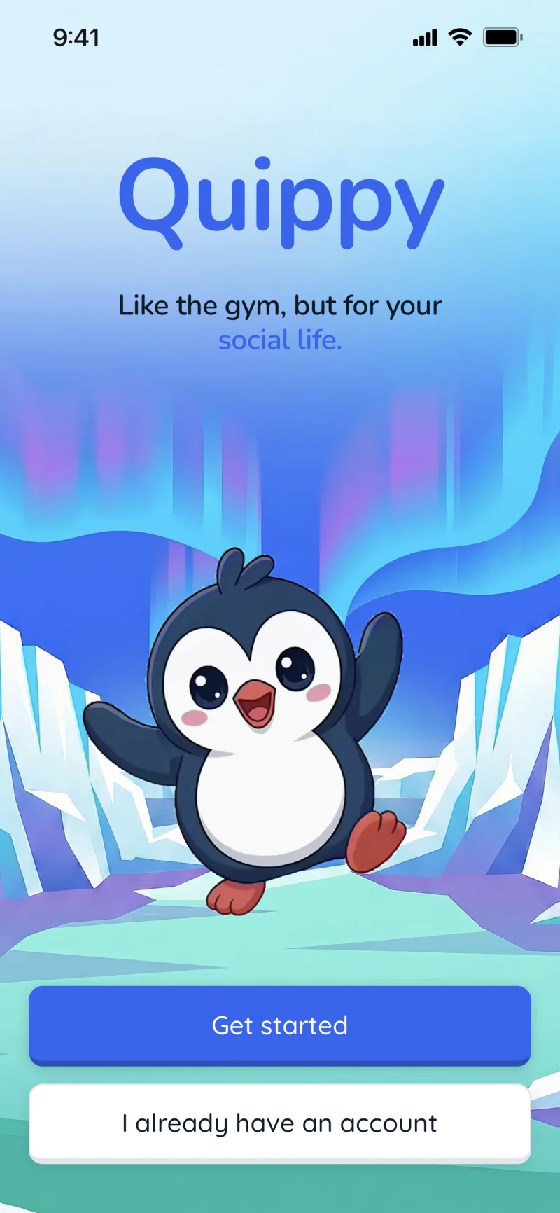 Quippy how it works introduction screen with the Quippy penguin and the heading So here's how the Quippy method works.